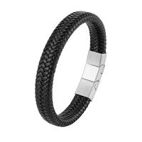 Leather Bracelet, with 316L Stainless Steel, fashion jewelry & for man 20mm Approx 21 cm 