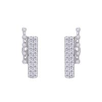 Cubic Zirconia Micro Pave Sterling Silver Earring, 925 Sterling Silver, plated, fashion jewelry & micro pave cubic zirconia & for woman & with plastic pearl 