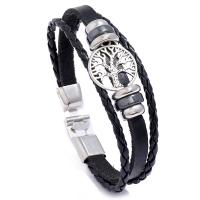 Leatheroid Cord Bracelets, Leather, with Zinc Alloy, Lucky Tree, plated, fashion jewelry & Unisex Approx 20 cm 