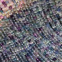 Fluorit Perlen, Buntes Fluorit, Quadrat, poliert, DIY & facettierte, farbenfroh, 5x6mm, Länge:ca. 38 cm, verkauft von Strang