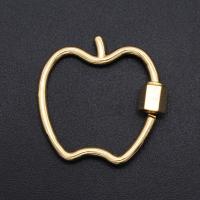 Brass Screw Clasp, Apple, gold color plated, DIY, golden 