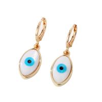 Evil Eye Earrings, Zinc Alloy, with Resin, gold color plated & for woman, 15mm 