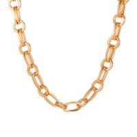 Zinc Alloy Iron Chain Necklace, with 7cm extender chain, gold color plated, fashion jewelry & for woman, golden, 10mm cm 
