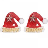 Weihnachten Ohrringe, Acryl, Weihnachtsmütze, Modeschmuck & für Frau, rot, 30mm, verkauft von Paar