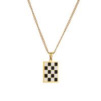 Brass Jewelry Necklace, gold color plated, Unisex & enamel, white and black, 20mm Approx 17.7 Inch 