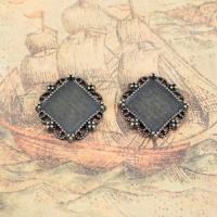 Zinc Alloy Cabochon Setting, Square, plated, DIY 12mm 