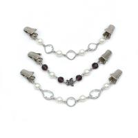 Zinklegierung Pullover Schal Clip, mit Kristall & Kunststoff Perlen, verschiedene Stile für Wahl & mit Strass, originale Farbe, 150mm, verkauft von PC