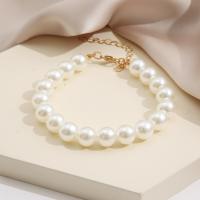 Plastic Pearl Bracelets, Zinc Alloy, with Plastic Pearl, fashion jewelry & for woman 