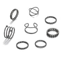 Zinc Alloy Ring Set, 8 pieces & fashion jewelry & Unisex 