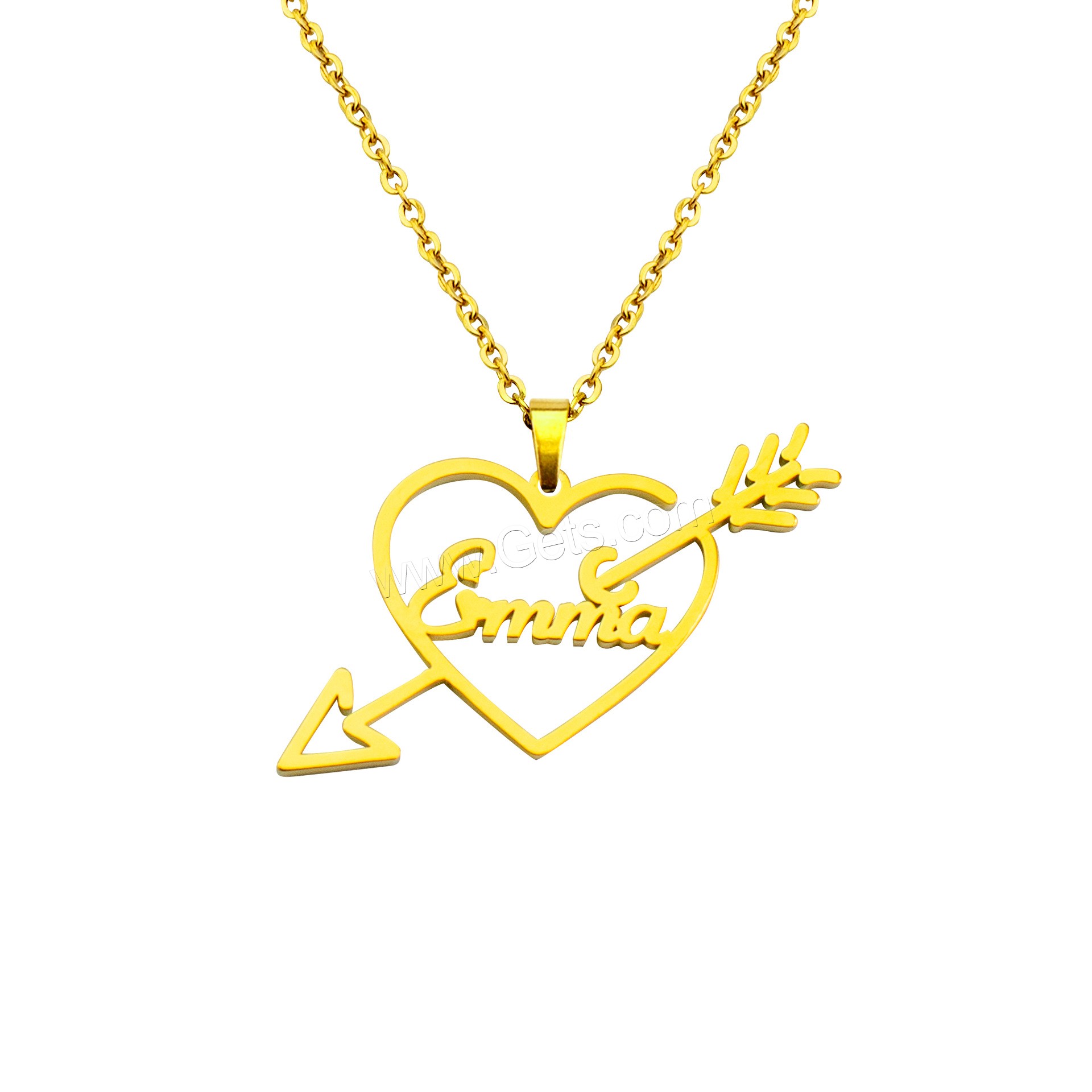 304 Stainless Steel Necklace, with 1.97inch extender chain, Heart, Vacuum Ion Plating, Each custom text must be less than 10 letters & fashion jewelry & Unisex, more colors for choice, Length:Approx 17.72 Inch, Sold By PC