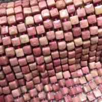 Rhodonite Beads, Square, polished, DIY & faceted, pink Approx 38 cm 
