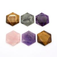 Pendentifs pierres gemmes mixtes , pierre gemme, hexagone, DIY & différents matériaux pour le choix & facettes, plus de couleurs à choisir, 27mm, Vendu par PC