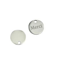 Stainless Steel Pendants, 304 Stainless Steel, Round, DIY, original color, 15mm 