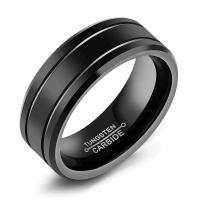 Tungsten Steel Finger Ring & for man, black, 8mm 