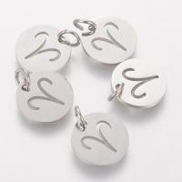 Stainless Steel Pendants, 304 Stainless Steel, Flat Round, DIY original color  Approx 3mm, Approx 