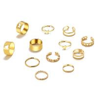 Zinc Alloy Ring Set, gold color plated, 12 pieces & fashion jewelry & Unisex 