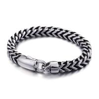 Titanium Steel Bracelet, with cowhide cord, for man, original color Approx 9.05 Inch 