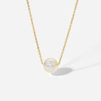 Plastic Pearl Necklace, Stainless Steel, with ABS Plastic Pearl, with 4.6cm extender chain, Vacuum Ion Plating, fashion jewelry & for woman, golden, 11mm cm 