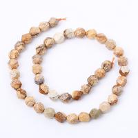 Picture Jasper Beads, Round, polished, Star Cut Faceted & DIY mixed colors Approx 14.96 Inch 
