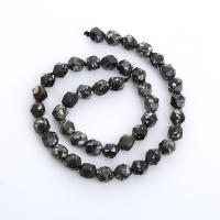 Sesame Jasper Bead, Round, polished, Star Cut Faceted & DIY black Approx 14.96 Inch 