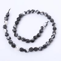 Zebra Jasper Bead, Round, polished, Star Cut Faceted & DIY white and black Approx 14.96 Inch 