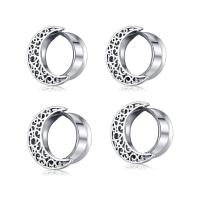 Fashion Piercing Tunnel, 304 Stainless Steel, Moon, Unisex silver color 