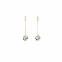 Cubic Zircon Brass Earring, Square, gold color plated, micro pave cubic zirconia & for woman & hollow 
