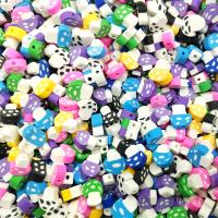Perles bijoux Fimo , argile de polymère, champignon, DIY, couleurs mélangées, 10mm, Environ Vendu par sac