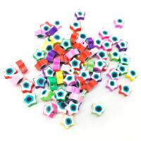Perles bijoux Fimo , argile de polymère, étoile, DIY, couleurs mélangées, 10mm, Environ Vendu par sac