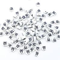 Perles bijoux Fimo , argile de polymère, Plat rond, DIY, blanc, 10mm, Environ Vendu par sac