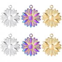 Stainless Steel Flower Pendant, 304 Stainless Steel, Sunflower, Vacuum Ion Plating, vintage & for woman 