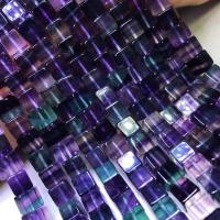 Fluorit Perlen, Quadrat, poliert, DIY, gemischte Farben, 8-8.5mm, Länge:ca. 14.96 ZollInch, verkauft von Strang