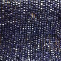 Blaue Goldstein Perlen, blauer Goldsand, Quadrat, poliert, Star Cut Faceted & DIY, blau, 3-3.5mm, Länge:ca. 14.96 ZollInch, verkauft von Strang