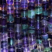 Buntes Fluorit Perle, Zylinder, poliert, DIY, gemischte Farben, 10x11mm, Länge:ca. 14.96 ZollInch, verkauft von Strang