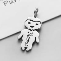Stainless Steel Pendants, 304 Stainless Steel, Boy, plated, DIY 