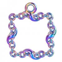 Zinc Alloy Necklace,  Square, colorful plated, Unisex & hollow Approx 50 cm 