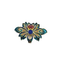 Zinc Alloy Hair Accessories DIY Findings, Flower, gold color plated, enamel, mixed colors 