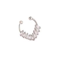 Nose Piercing Jewelry, Brass, platinum color plated & micro pave cubic zirconia & for woman 