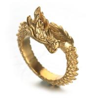 304 Stainless Steel Finger Ring, Dragon, plated & for man 