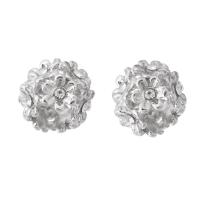 Zinc Alloy Large Hole Beads, Flower, silver color plated, DIY & with rhinestone, silver color Approx 7mm 