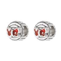 Zinc Alloy Large Hole Beads, Bowknot, silver color plated, DIY & enamel, silver color Approx 4mm 