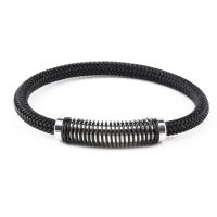 Tiger Tail Wire Bracelet, with 316L Stainless Steel, Vacuum Plating, braided bracelet & for man 