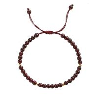 Natural Garnet Bracelet, Vacuum Ion Plating, Adjustable & fashion jewelry & Unisex, red, 4mm Approx 15-19 cm 