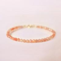 Sunstone Bracelet, fashion jewelry & for woman & faceted, orange, 3mm 