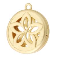 Zinc Alloy Locket Pendant, Round, gold color plated, DIY, golden Approx 2mm 