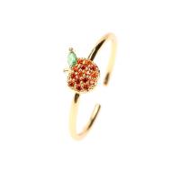 Cubic Zirconia Micro Pave Brass Finger Ring, gold color plated, Adjustable & micro pave cubic zirconia & for woman 