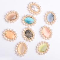 Zinc Alloy Hair Accessories DIY Findings, with Plastic Pearl, rack plating, with rhinestone 