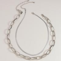 Zinc Alloy Necklace, plated, Double Layer & for woman Approx 20.47 Inch 