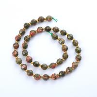 Unakite Beads, with Seedbead, Lantern, polished, DIY & faceted, mixed colors Approx 14.96 Inch 