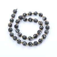 Snowflake Obsidian Bead, with Seedbead, Lantern, polished, DIY & faceted, mixed colors Approx 14.96 Inch 